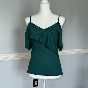 Buckle Willow & root brand dark green off the shoulder top